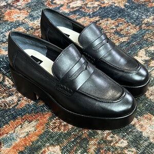 Dolce Vita Black Chunky Platform Loafers